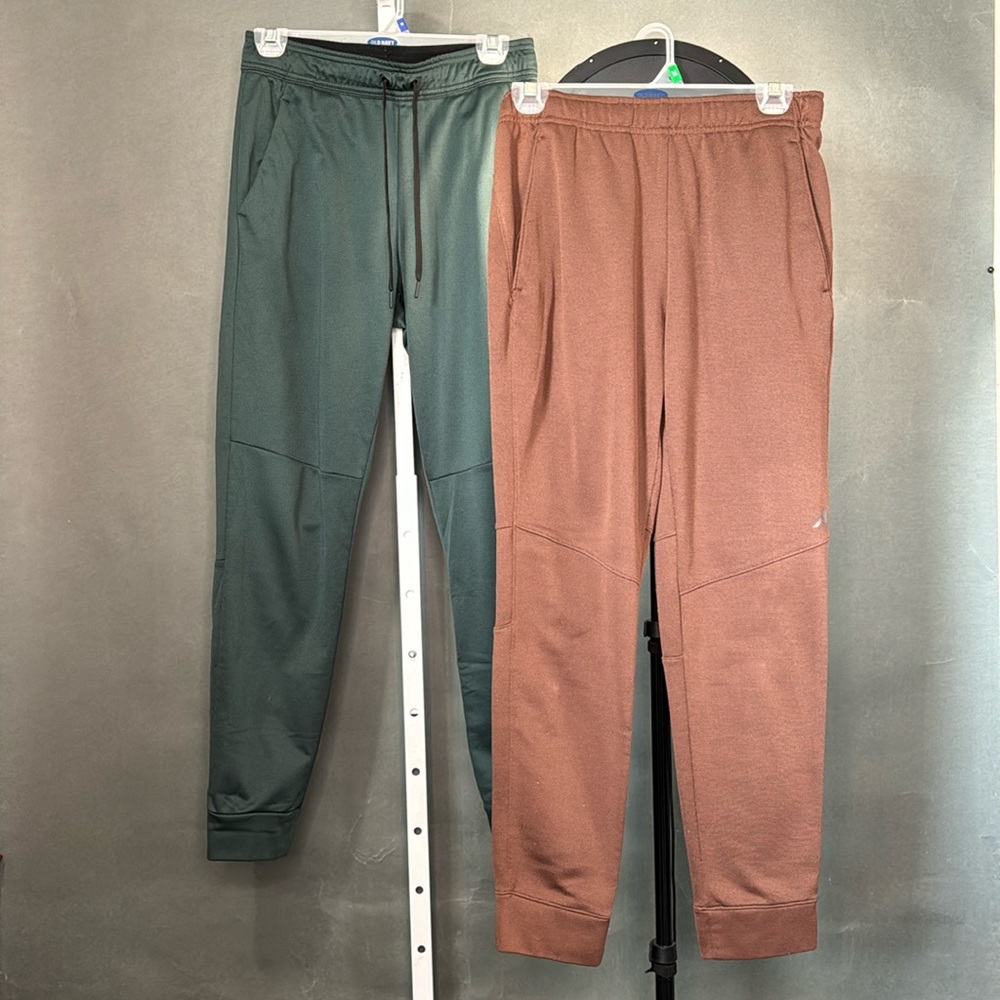 Qwick-Dry Two Pieces Men's Drawstrings Jogger Pants Green/Brown Size Small